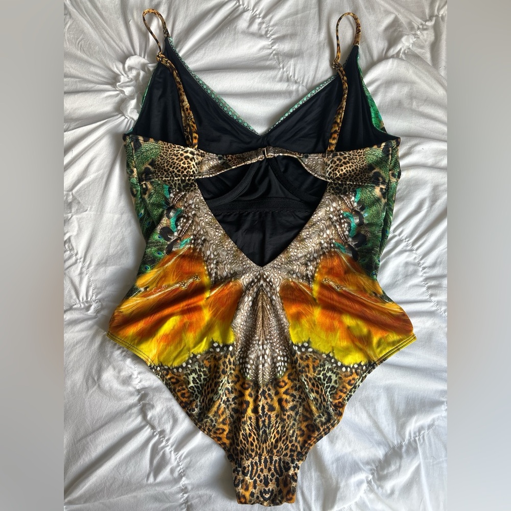 Camilla Multicolor Beaded Animal & Feather One-Piece Swimsuit - Picture 4 of 7